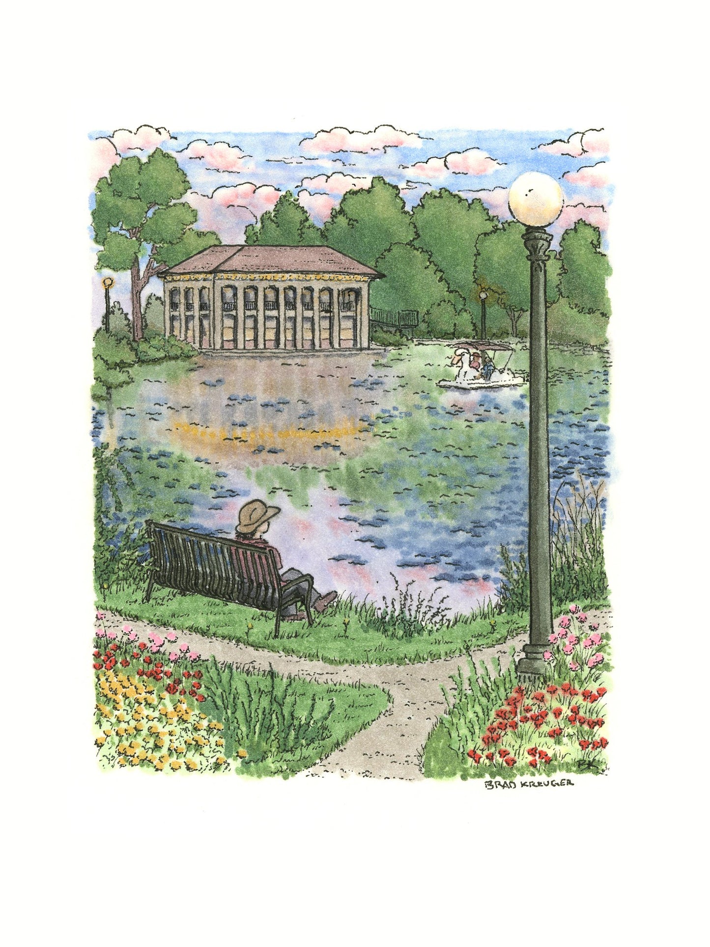 Wash Park Boathouse Print